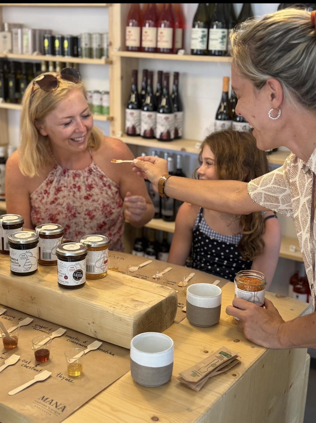 Guests tasting infused honeys