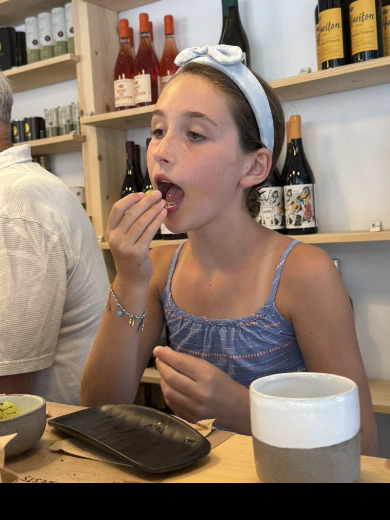 Guest tasting olive oil